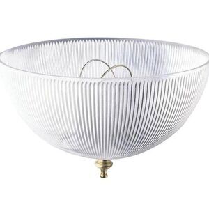 Clear Ribbed Glass Ceiling Light Shade with Brass Finial 4 pack